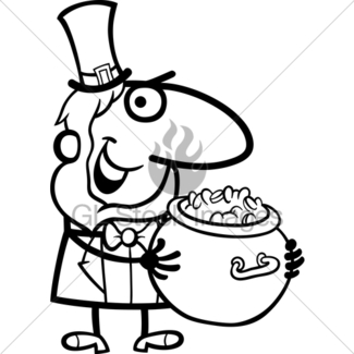 325x325 Leprechaun With Gold Cartoon Illustration Gl Stock Images