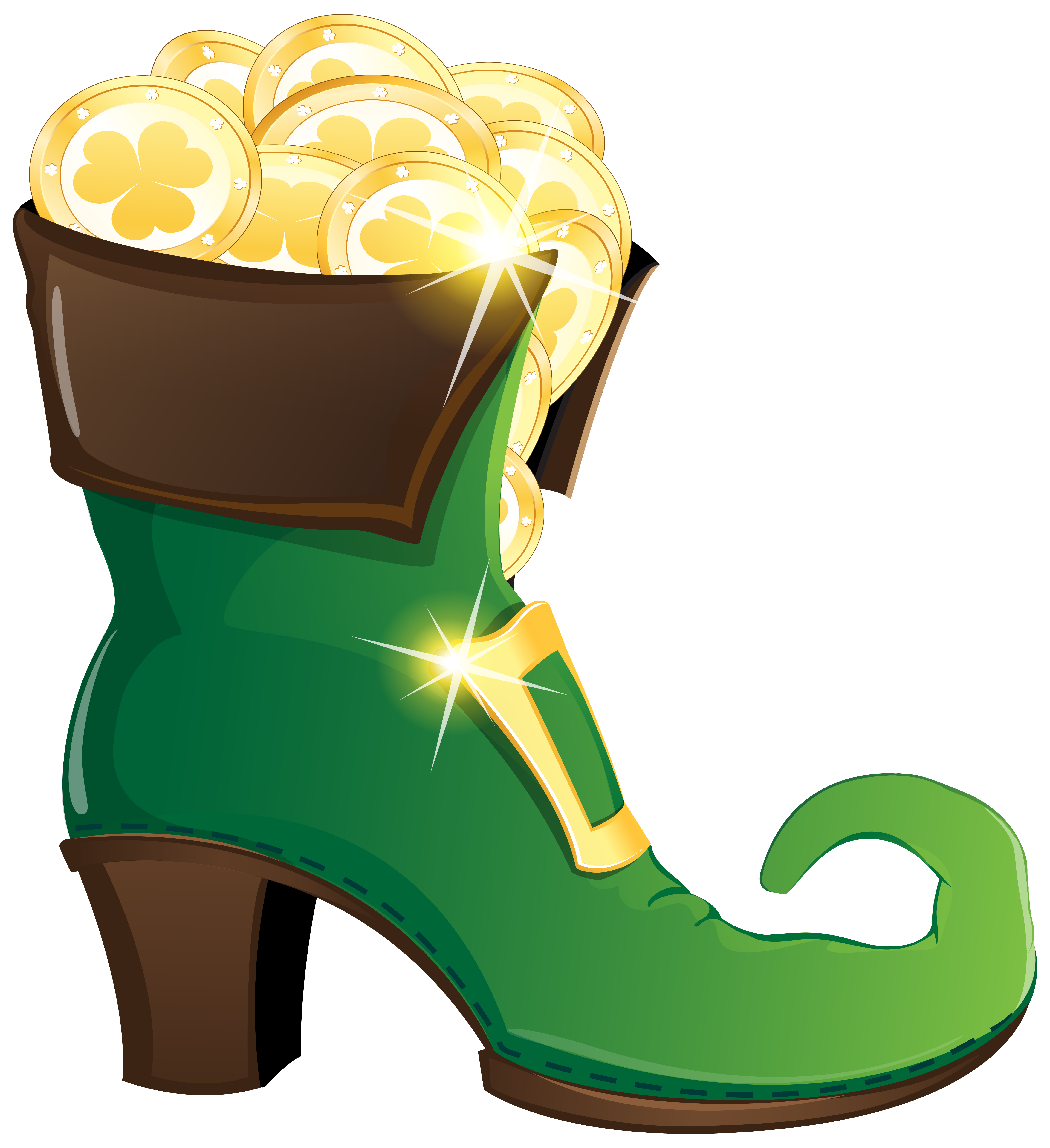 5613x6140 Leprechaun Shoe With Goldins Clipart Image