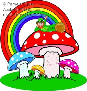286x300 Art Image Of A Leprechaun Sitting On Magic Mushrooms