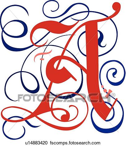 406x470 Clipart Of Gothic Letter A U14883420