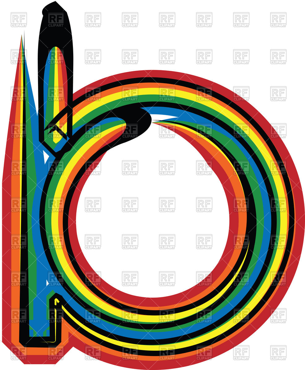 987x1200 Colorful Letter B On White Background Royalty Free Vector Clip Art