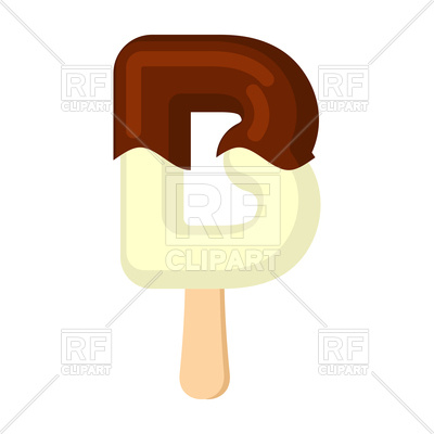 400x400 Letter B Ice Cream Font Royalty Free Vector Clip Art Image
