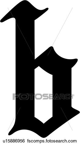 262x470 Clip Art Of , B, Alphabet, Old English, Letter, Lettered