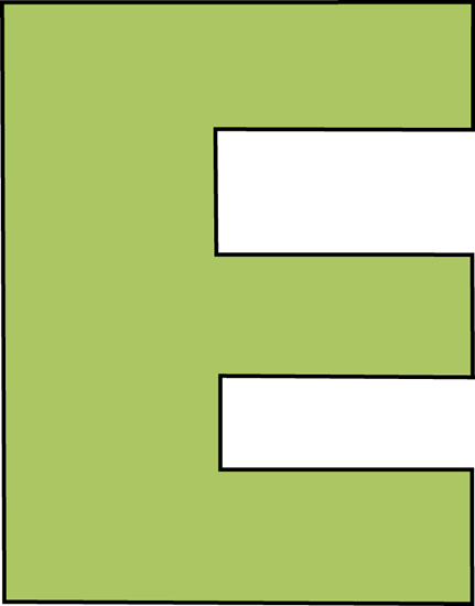 431x550 Green Letter E Clip Art