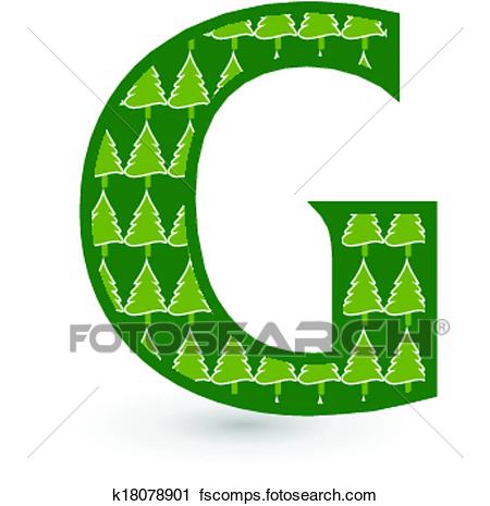 450x465 Clipart Of Letter G Christmas Tree K18078901