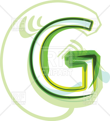364x400 Green Capital Letter G On White Background Royalty Free Vector