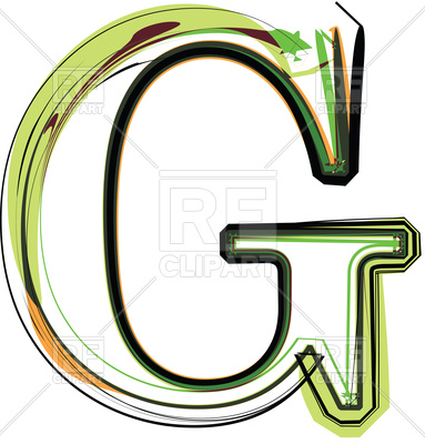383x400 Organic Type Letter G Royalty Free Vector Clip Art Image
