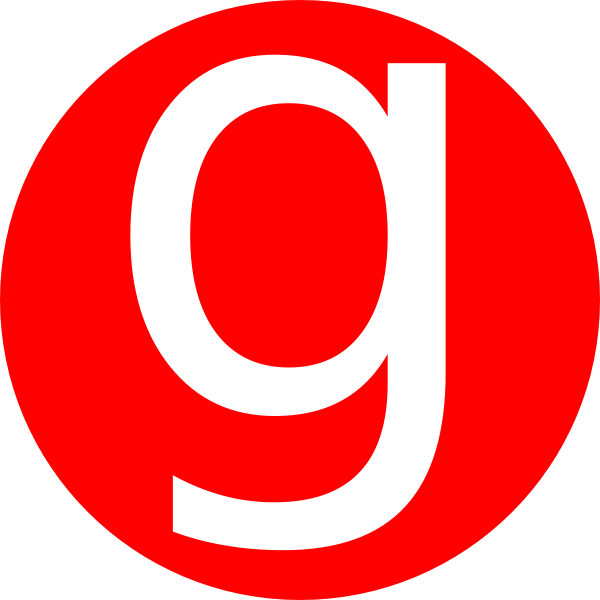 600x600 Red, Rounded, With G Clip Art