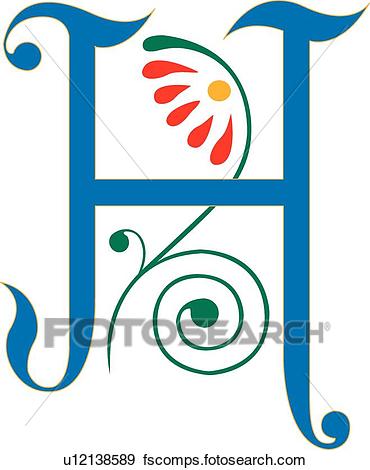 370x470 Clip Art Of Letter H U12138589