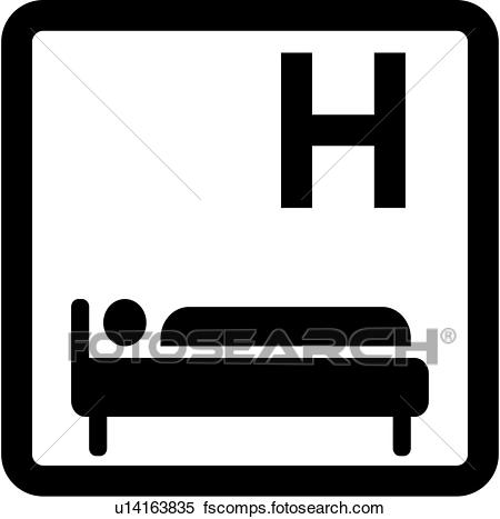 450x467 Clipart Of Mark, Bed, Letter H, Hotel, Sign U14163835