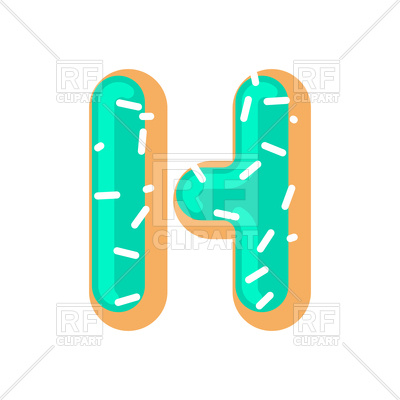 400x400 Letter H Donut Font Royalty Free Vector Clip Art Image