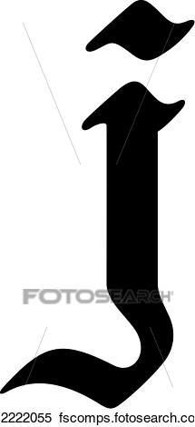 215x470 Clipart Of , Alphabet, Old English, J, Letter, Lettered, Lowercase