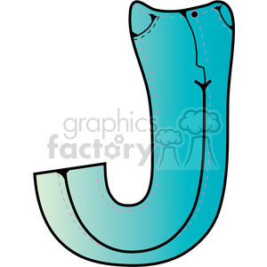 300x300 Royalty Free Letter J Jeans 388584 Vector Clip Art Image