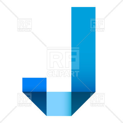 400x400 Bright Letter J Folded Of Paper Ribbon Colour Royalty Free Vector