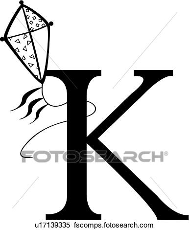 386x470 Clipart Of , Alphabet, Capital, Child, K, Kid, Kid'S, Kite, Letter