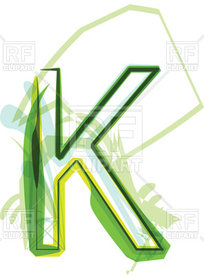 296x400 Green Letter K Royalty Free Vector Clip Art Image