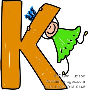 292x300 Image Of A Happy Little Girl Climbing Over A Giant Letter K