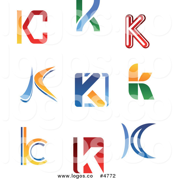 600x620 Royalty Free Vector Of Colorful Letter K Logos By Vector Tradition
