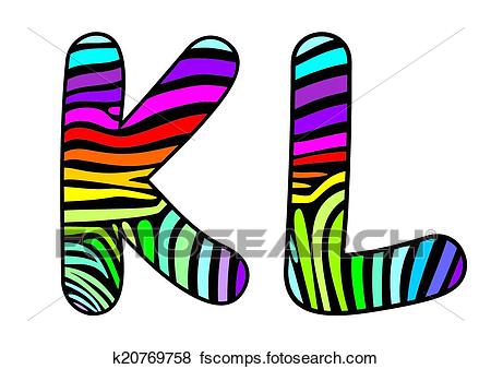 450x338 Clip Art Of Background Skin Zebra Letter K,l K20769758