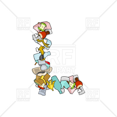 400x400 Letter L Rubbish Font Royalty Free Vector Clip Art Image