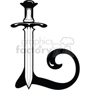 300x300 Royalty Free Letter L Sword 387683 Vector Clip Art Image