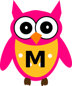 249x298 Owl Letter M Pink And Yellow Clip Art