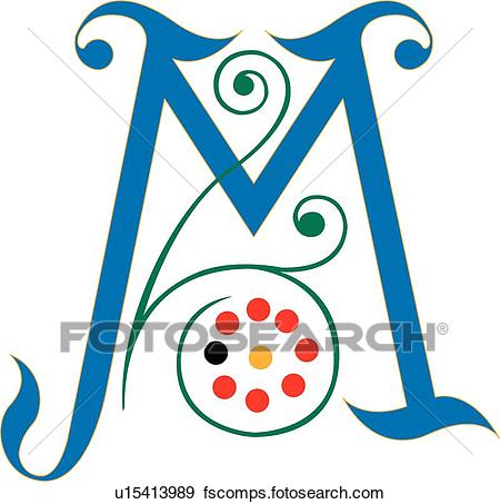 450x453 Clip Art Of Letter M U15413989