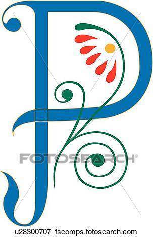 303x470 Clip Art Of Letter P U28300707
