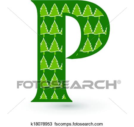 450x426 Clipart Of Letter P Christmas Tree K18078953