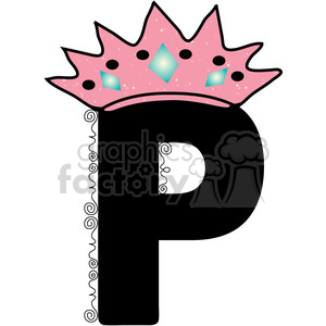 300x300 Royalty Free Letter P Princess 388604 Vector Clip Art Image