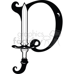 300x300 Royalty Free Letter P Sword 387685 Vector Clip Art Image