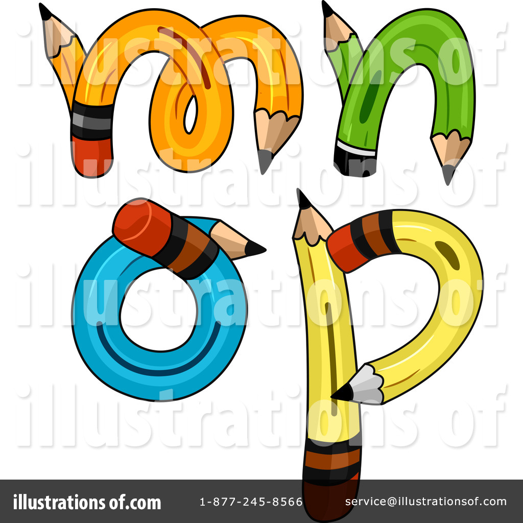 1024x1024 Pencil Letters Clipart