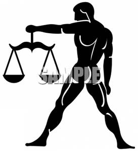 273x300 And White Man Holding The Libra Scales Clipart Image