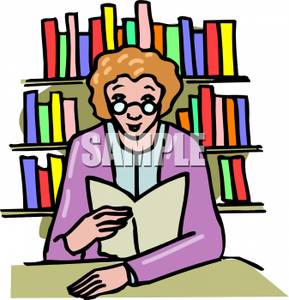 289x300 Librarian Peering Over Her Glasses Clipart Image