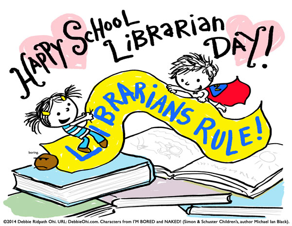 600x464 Happy School Librarian Day! Print Ready Poster And Bw Coloring