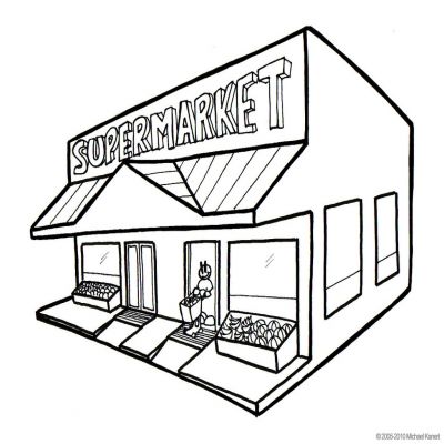 400x400 Library Clipart Supermarket Building