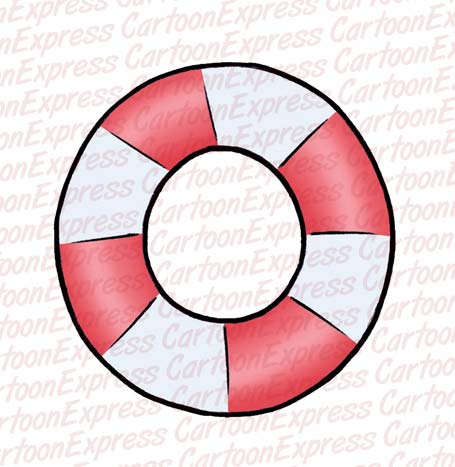 455x467 Cartoon Vector Illustration Life Preserver