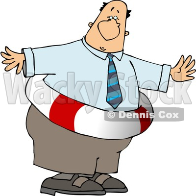 400x400 Businessman Wearing A Life Preserver Clipart Djart