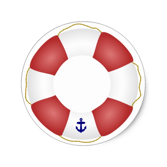 540x540 Nautical Life Preserver Classic Round Sticker