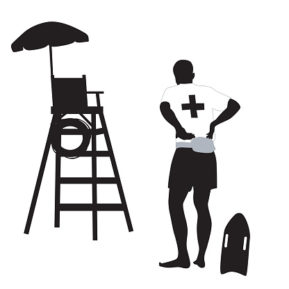 416x416 Lifeguard Black And White Clipart