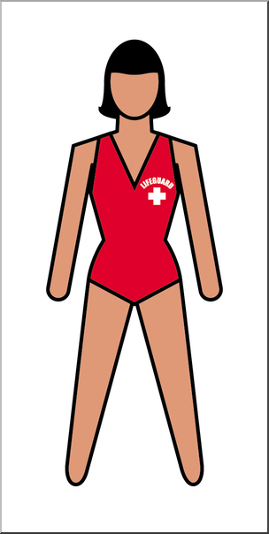 304x604 Clip Art People Lifeguard Female Color I Abcteach