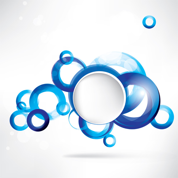 600x600 Blue Circles Abstract Vector Background