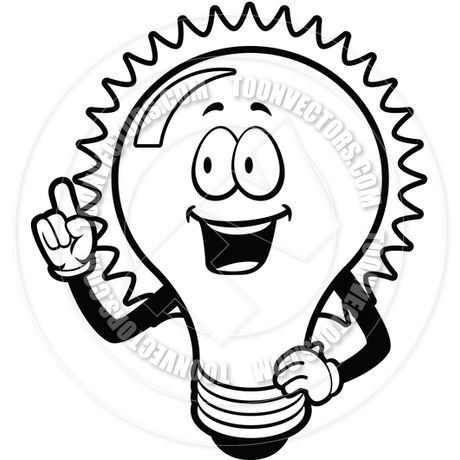 460x460 Light Bulb Idea (Black And White Line Art) By Cory Thoman Toon