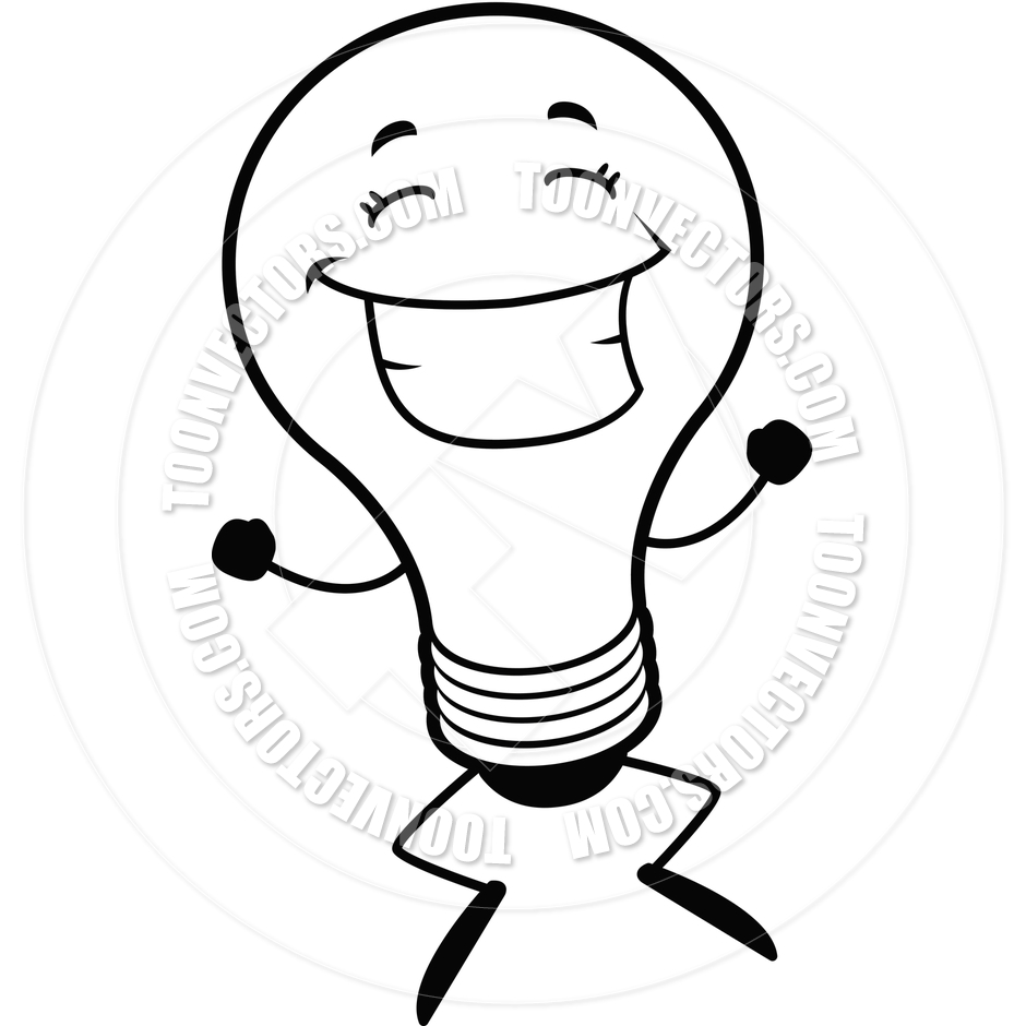 940x940 Light Bulb Jumping (Black And White Line Art) By Cory Thoman