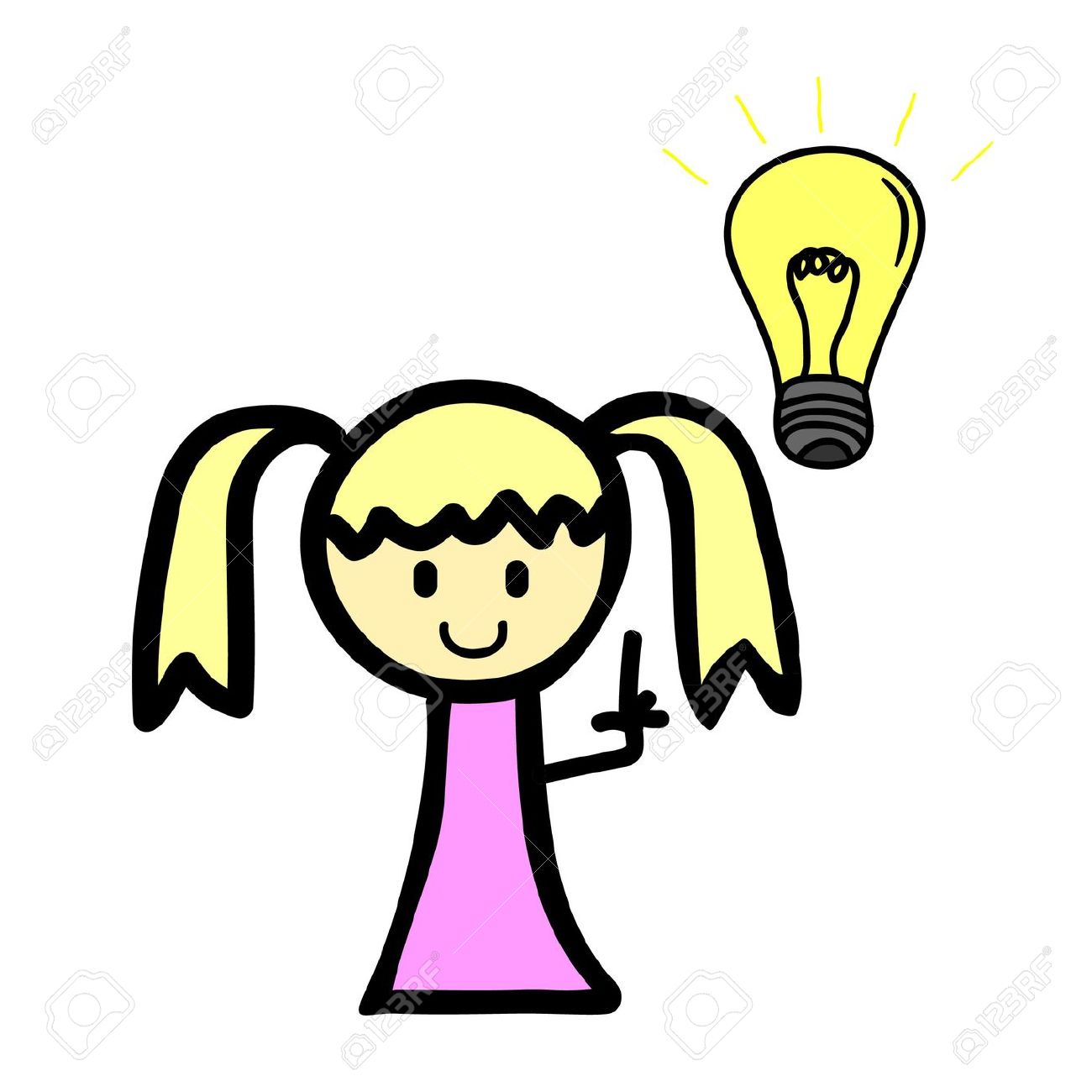 1300x1300 Light Bulb Girl Clipart