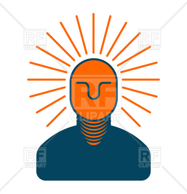 387x400 Creative Idea. Smart Man With Light Bulb In His Head. Royalty Free