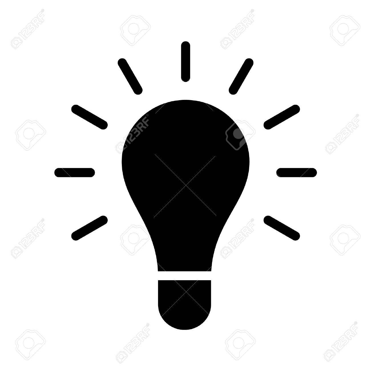 1300x1300 Bright Idea Light Bulb Flat Icon For Apps And Websites Royalty
