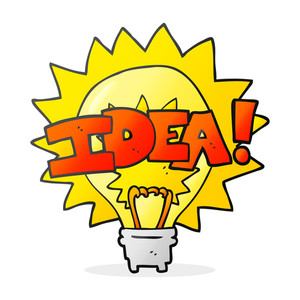 300x300 Freehand Drawn Cartoon Great Idea Light Bulb Symbol Royalty Free