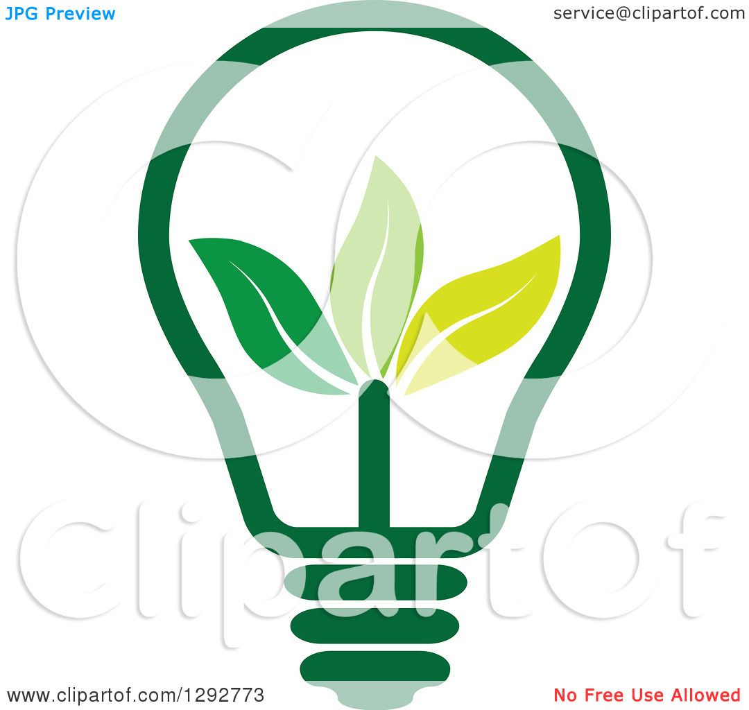 1080x1024 Clipart Of A Green Energy Light Bulb With Leaves