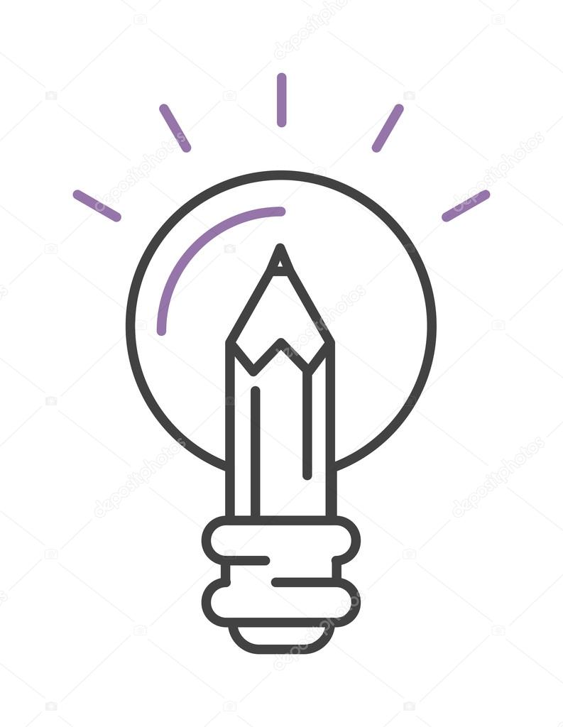 793x1024 Light Lamp Sign Idea Icon Concept Bulb In Hand Line Art Vector